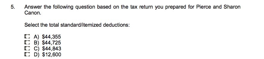  5 . Answer the following question based on the tax return