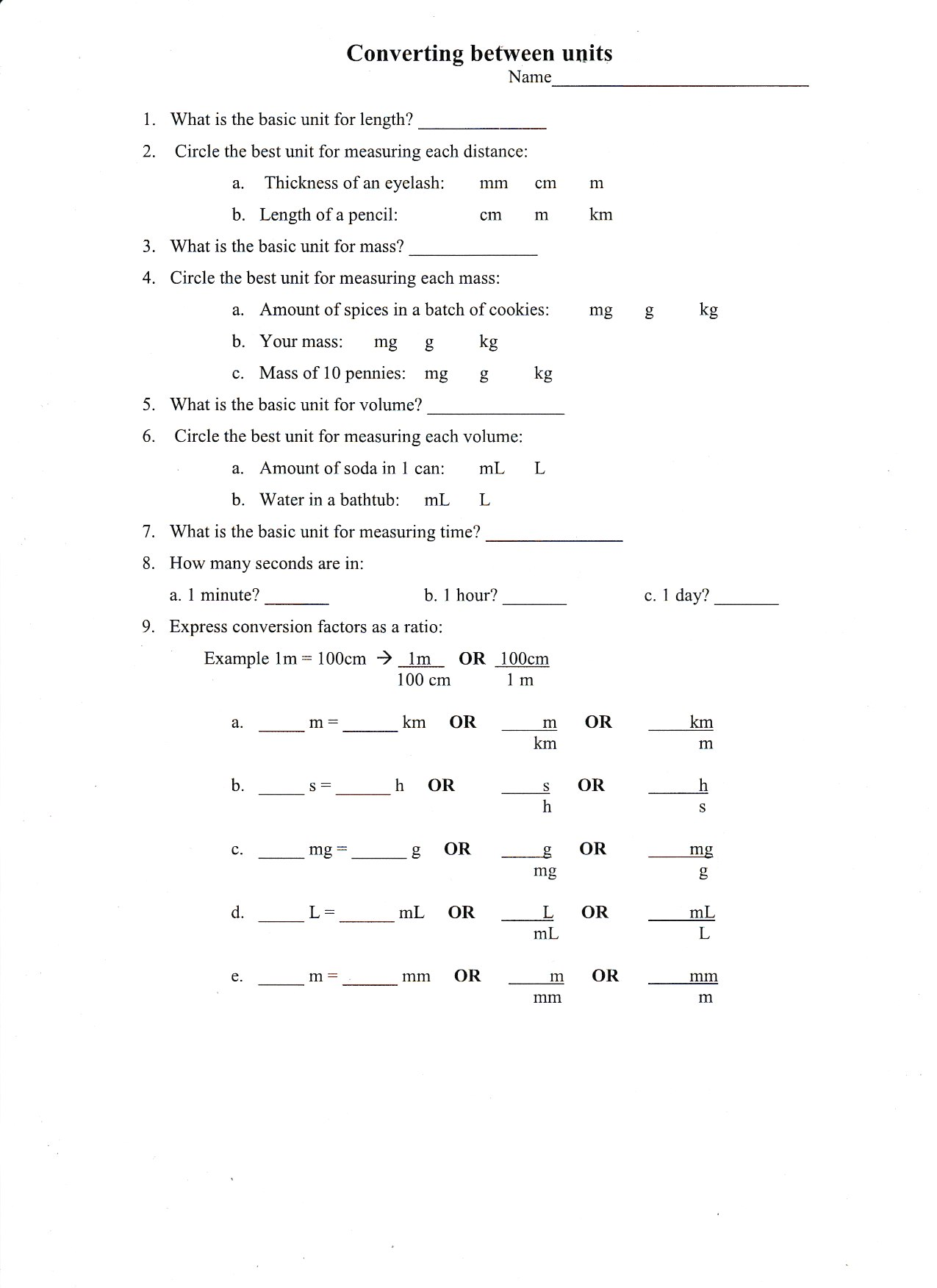 Task------------------------------ Read the attachment "Converting between units" and finish all the 2