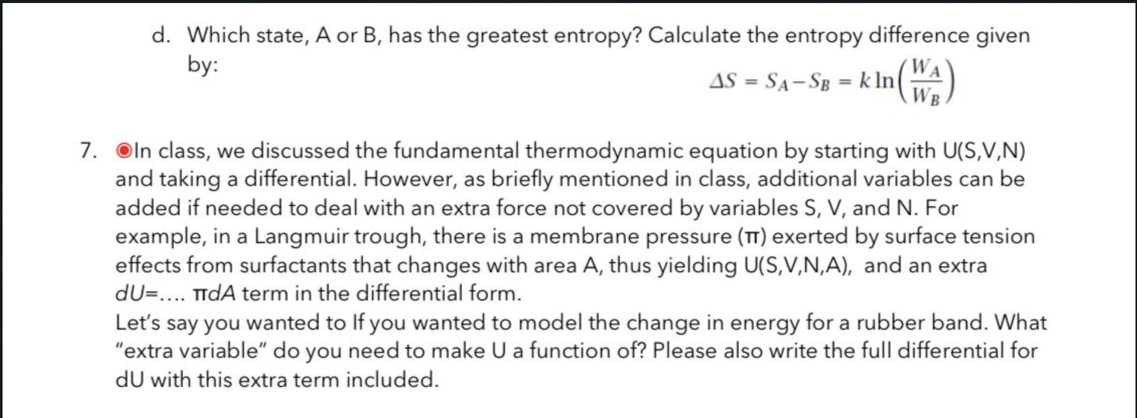 the following processes, calculate q, w, AU, and .55. Note: for ideal