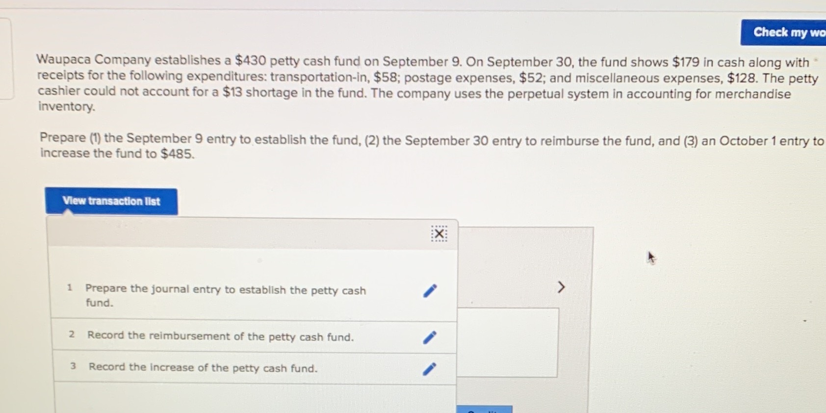 Journal entry worksheet1- September 9 general journal ( debit or credit)2- September