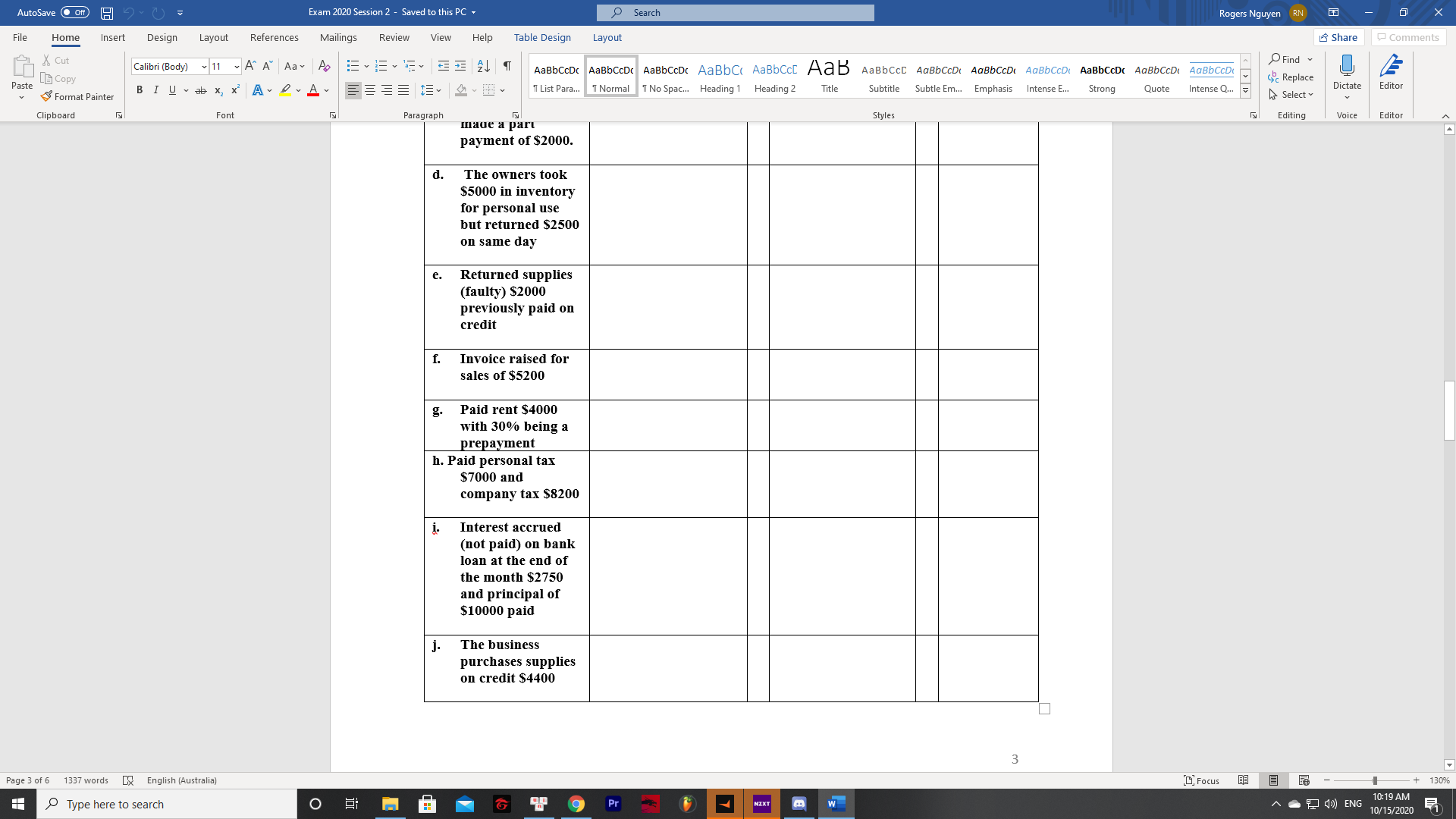 help me please AutoSave . Off H 9 0 Exam 2020 Session
