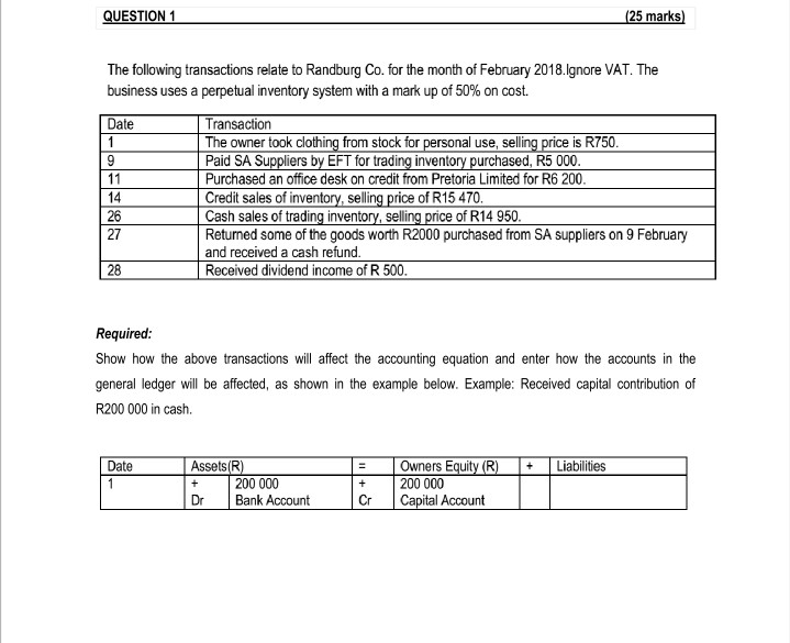 Would like some help with this practise question, am a new accounting