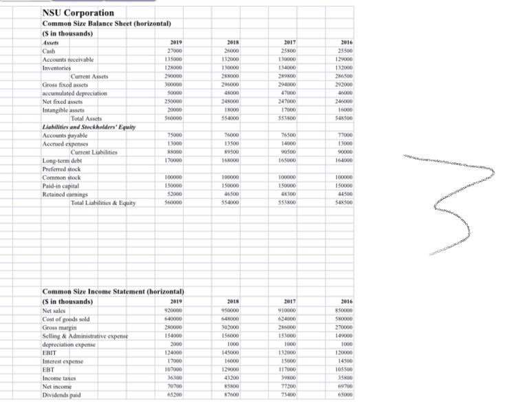 Make a vertical common size balance sheet and income statement for