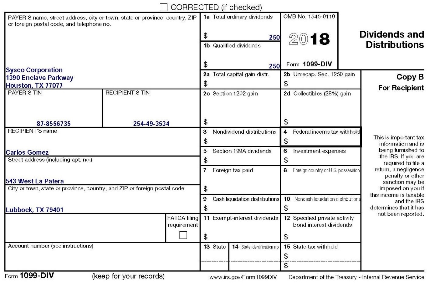 Tax Return Project Spring 2020Instructions:Please complete the 2018 federal income tax