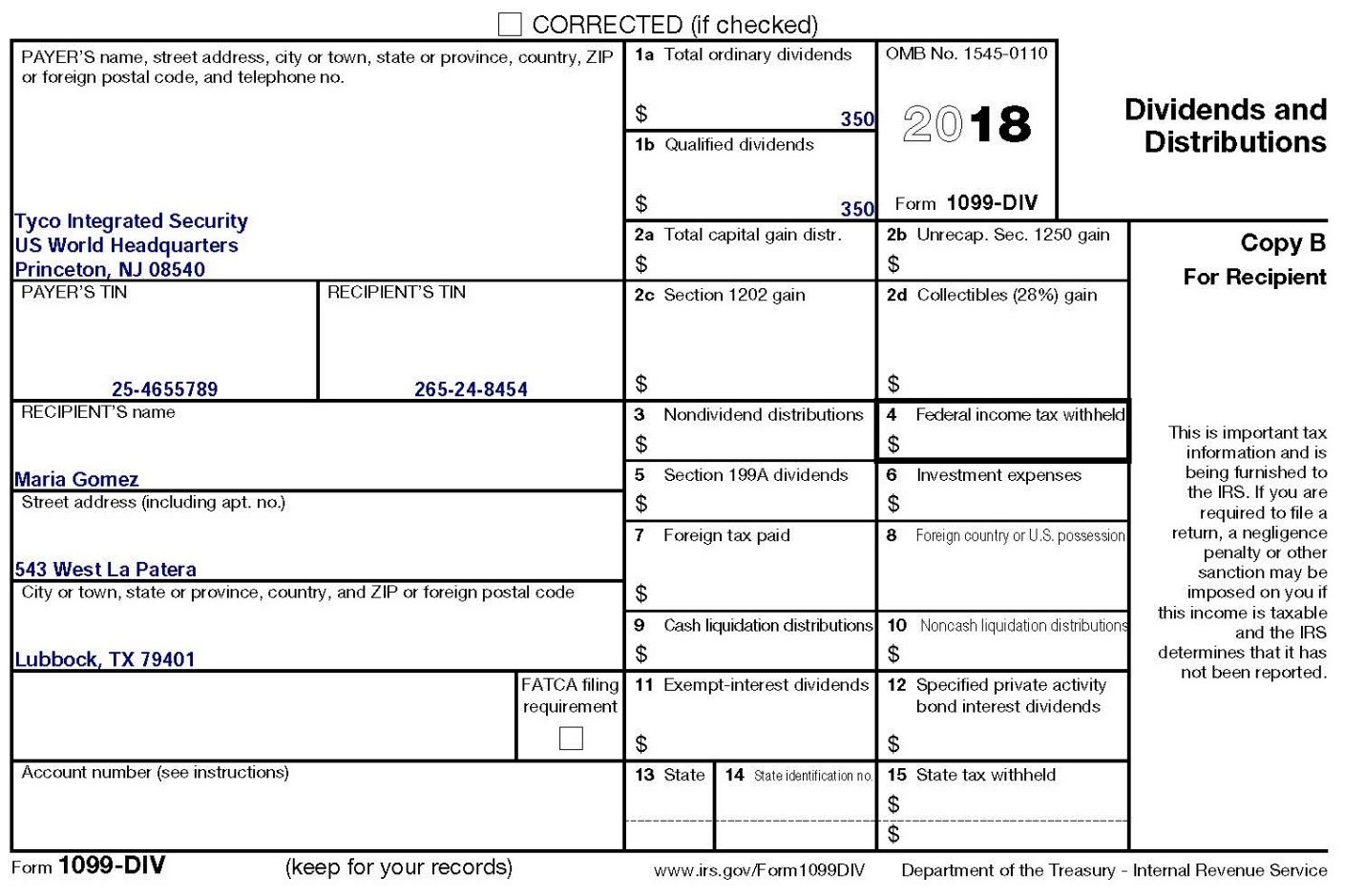 return for Carlos and Maria Gomez.Ignore the requirement to attach the form(s)
