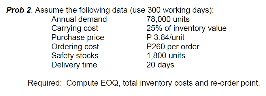 places. Prob 1. The following inventory data have been established for ABC
