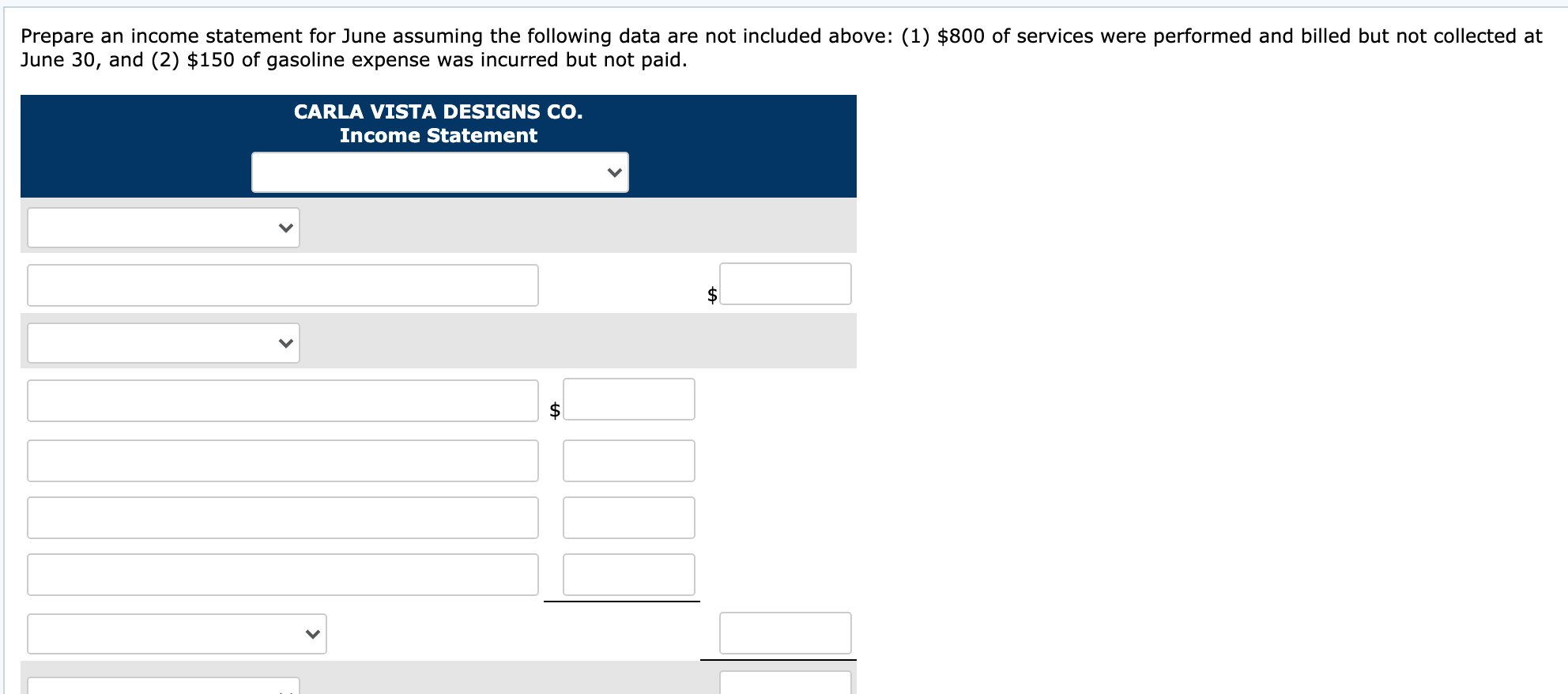 Prepare a balance sheet at June 30, 2020. (List Assets in order