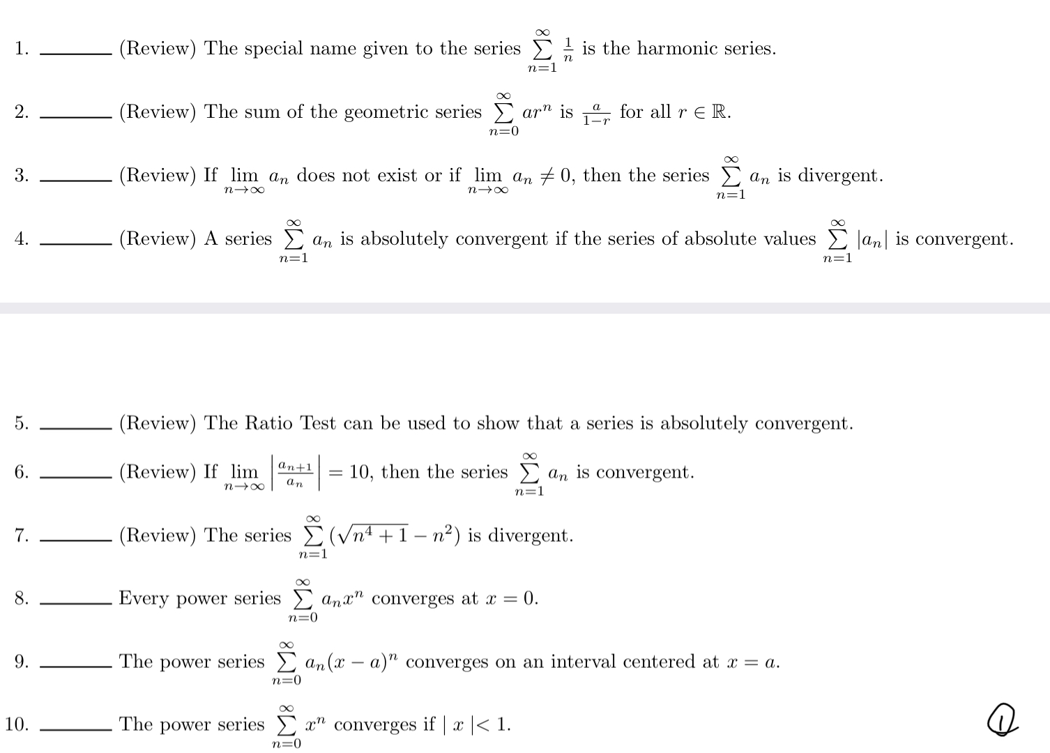 True or False ( Please provide explanations to help me understand the
