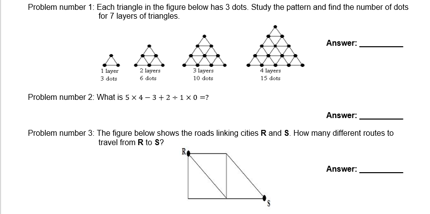 the number of dots for 7 layers of triangles. Answer: 1 layer