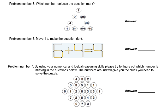 15 dots Problem number 2: What is 5 x 4 - 3