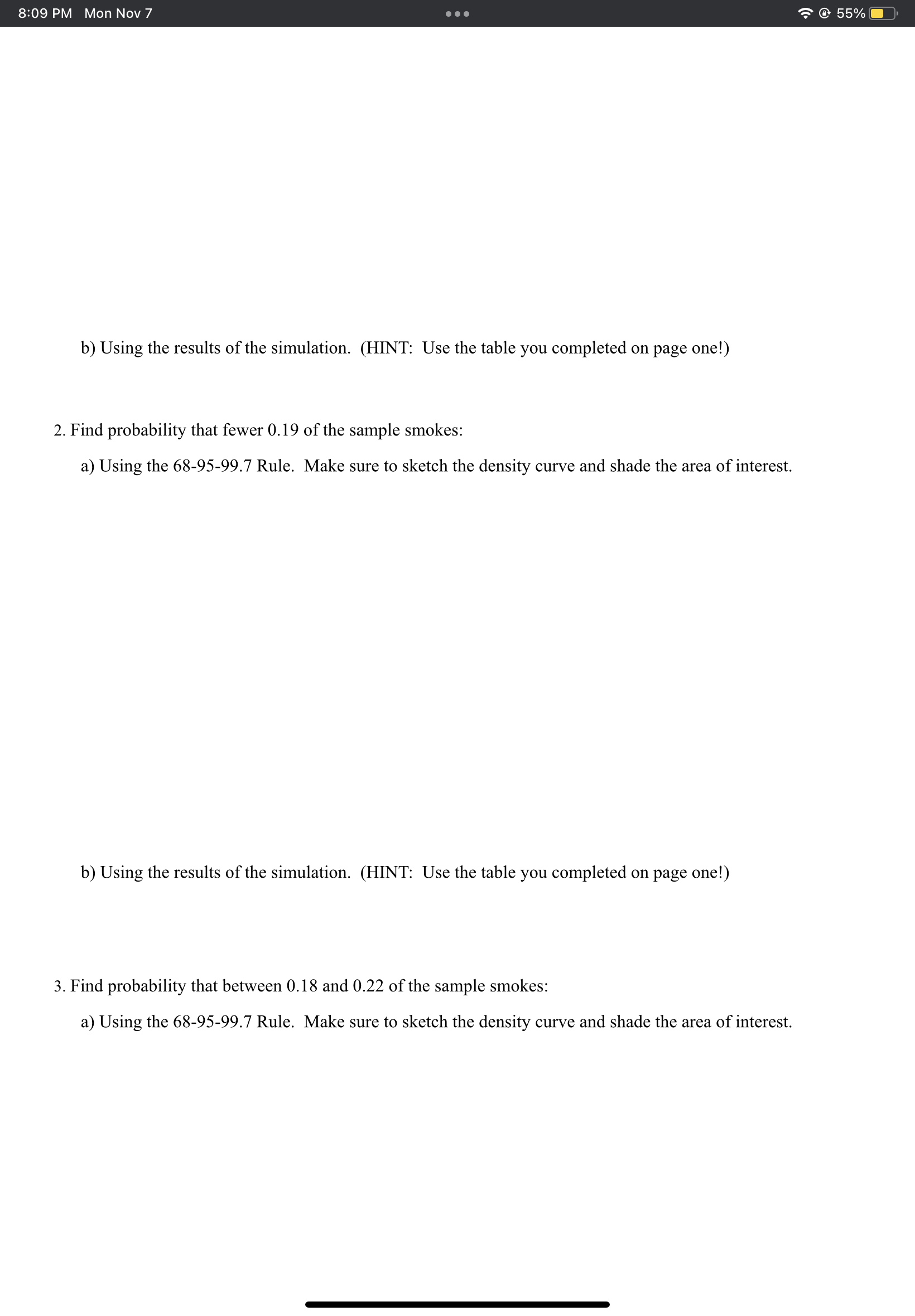 4. Are the results for parts a) and b) EXACTLY the same