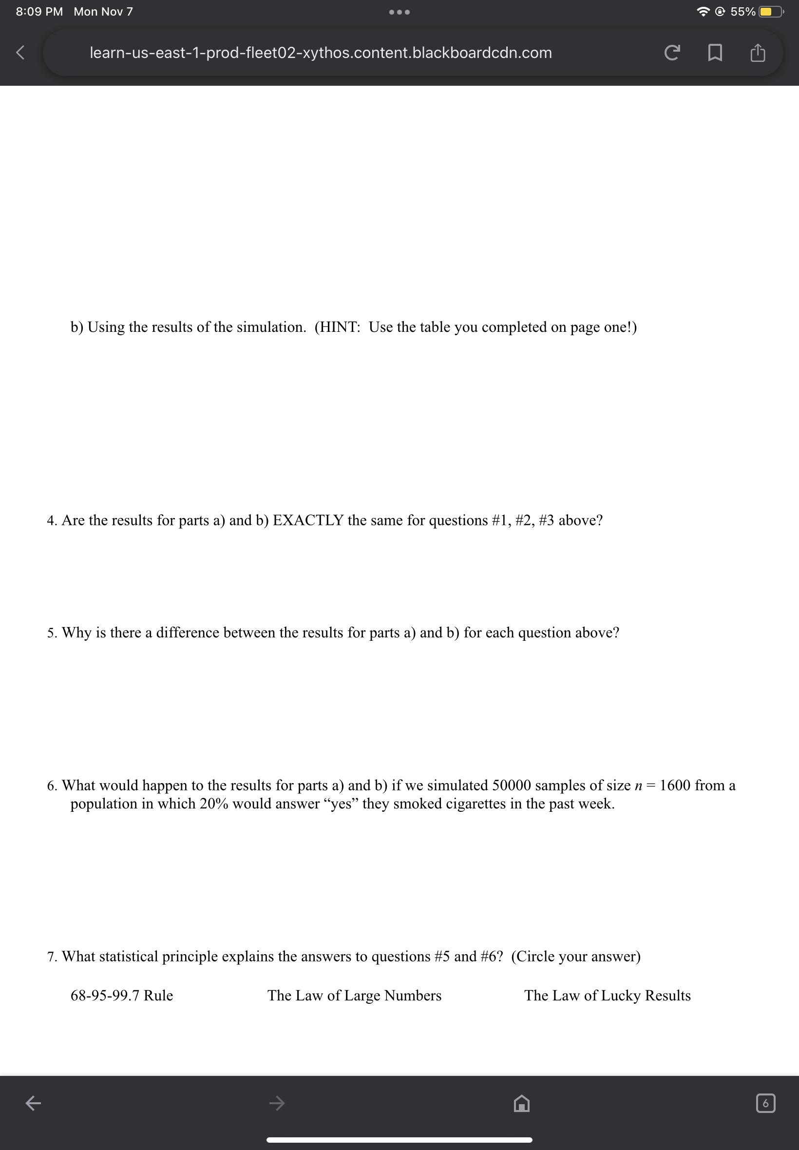 6. What would happen to the results for parts a) and b)