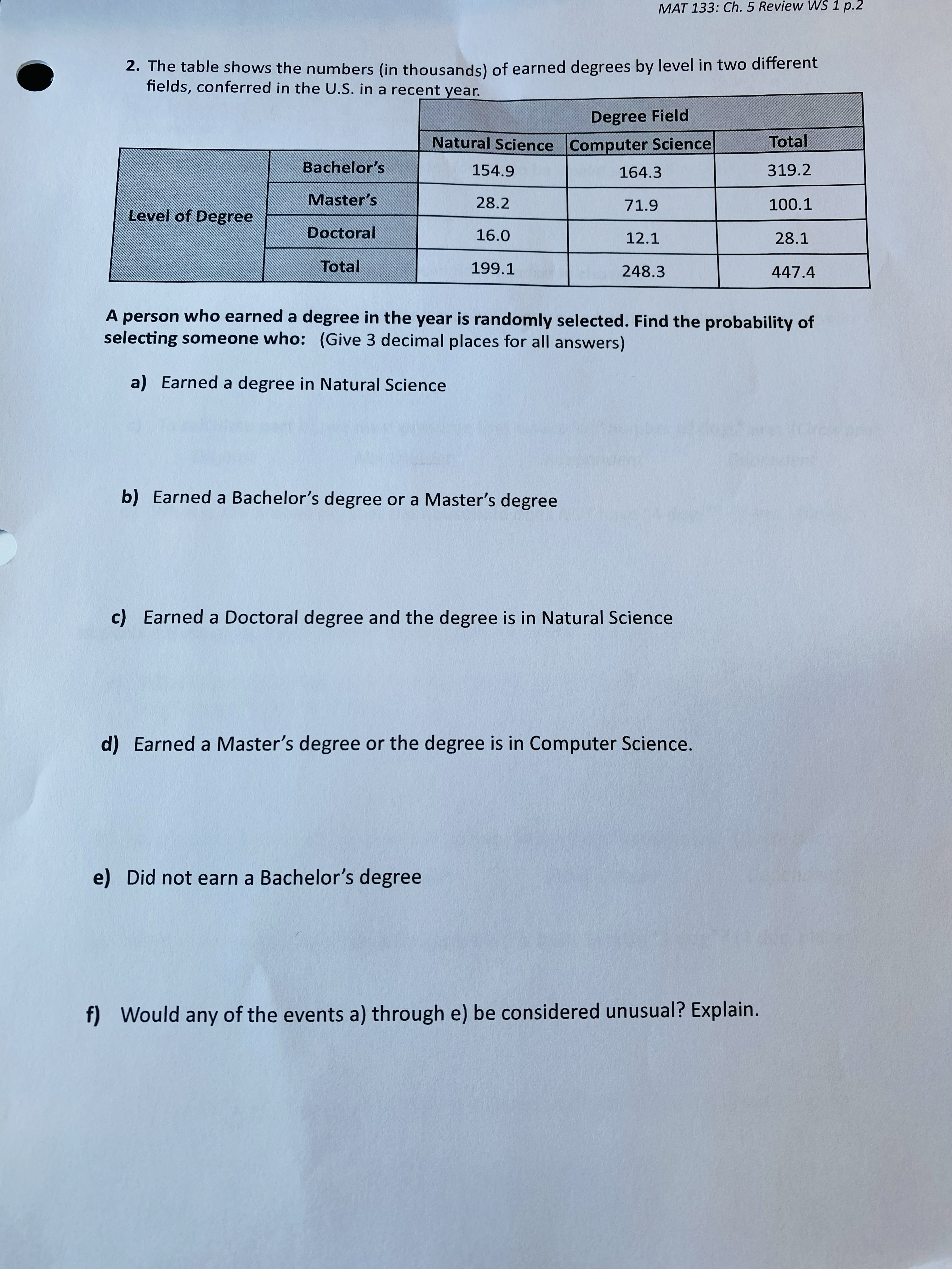 randomly chosen. b) What is the probability that the household has an