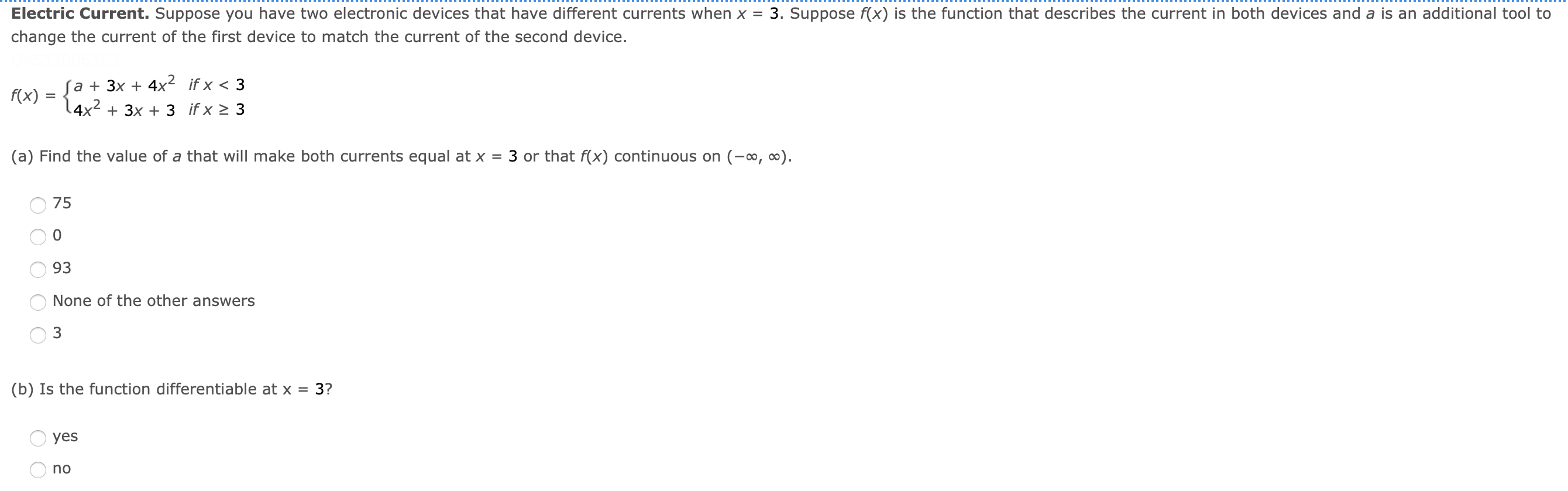 given equation. dx O none of the other answers dy -15x2 O
