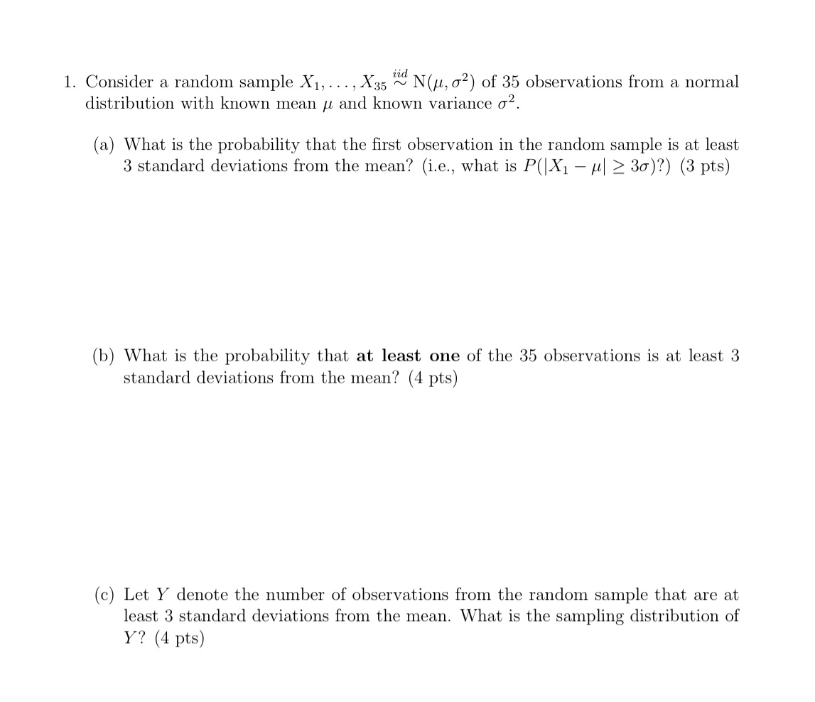 Answer all parts please 1. Consider a random sample X1, ..., X35