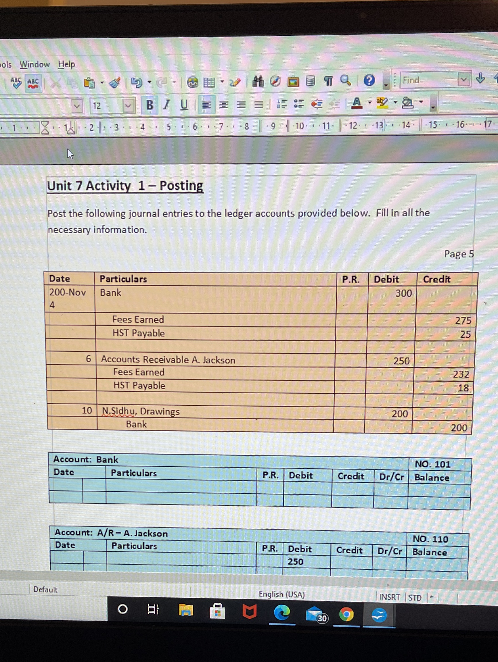 I'm doing accounting 11 course and I really need help ols Window