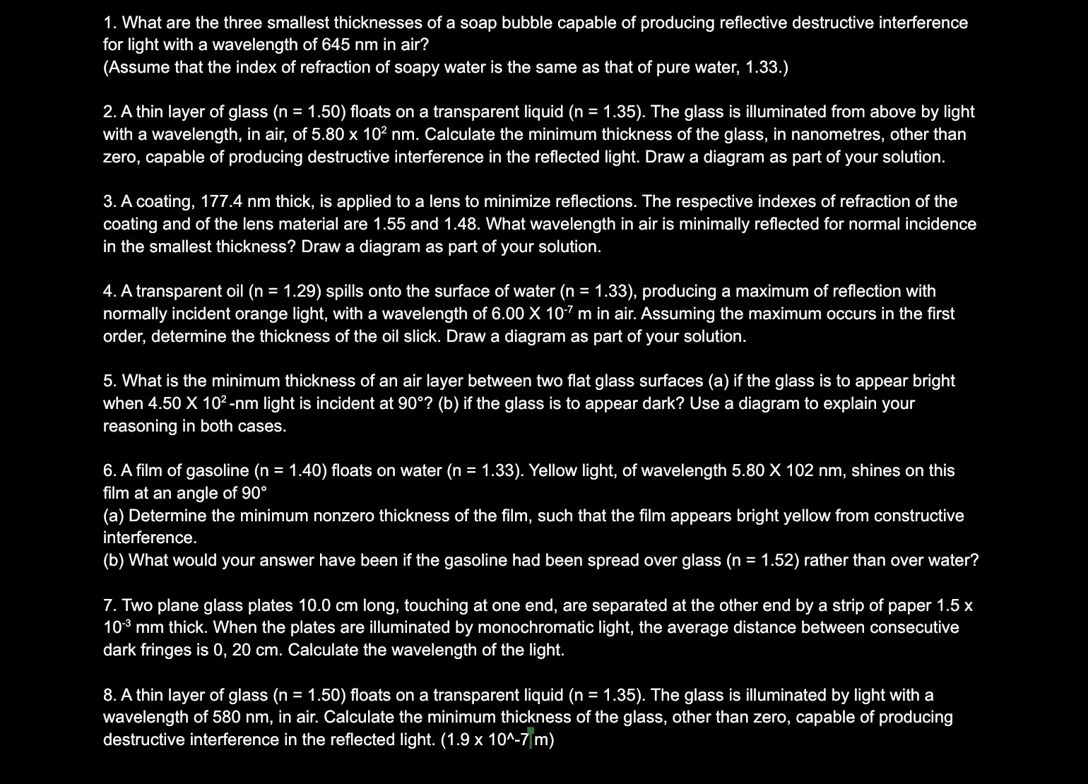 Can you help me solve 1, 2, 3, 4, 5, 6, 7,