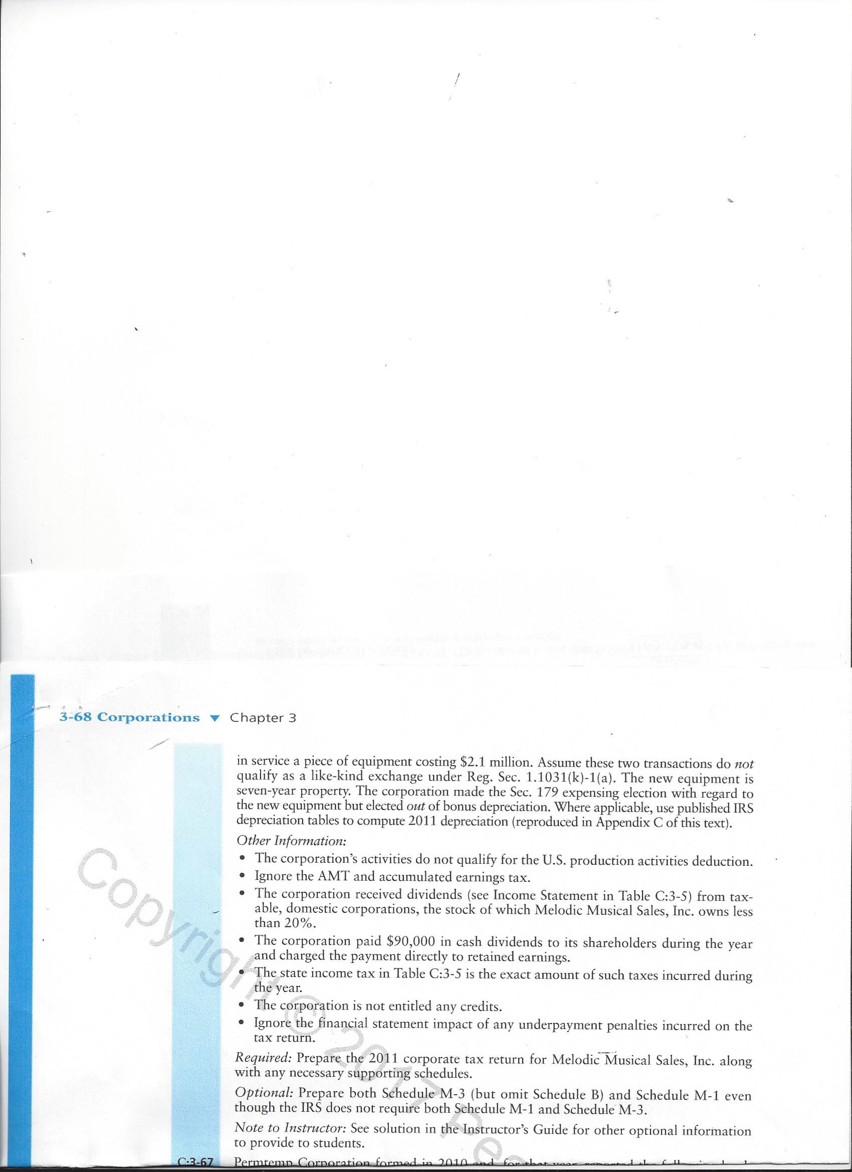 Partnerships, Estates & Trusts : Question C: 3-66 (Melodic Musical Sales, Inc.)