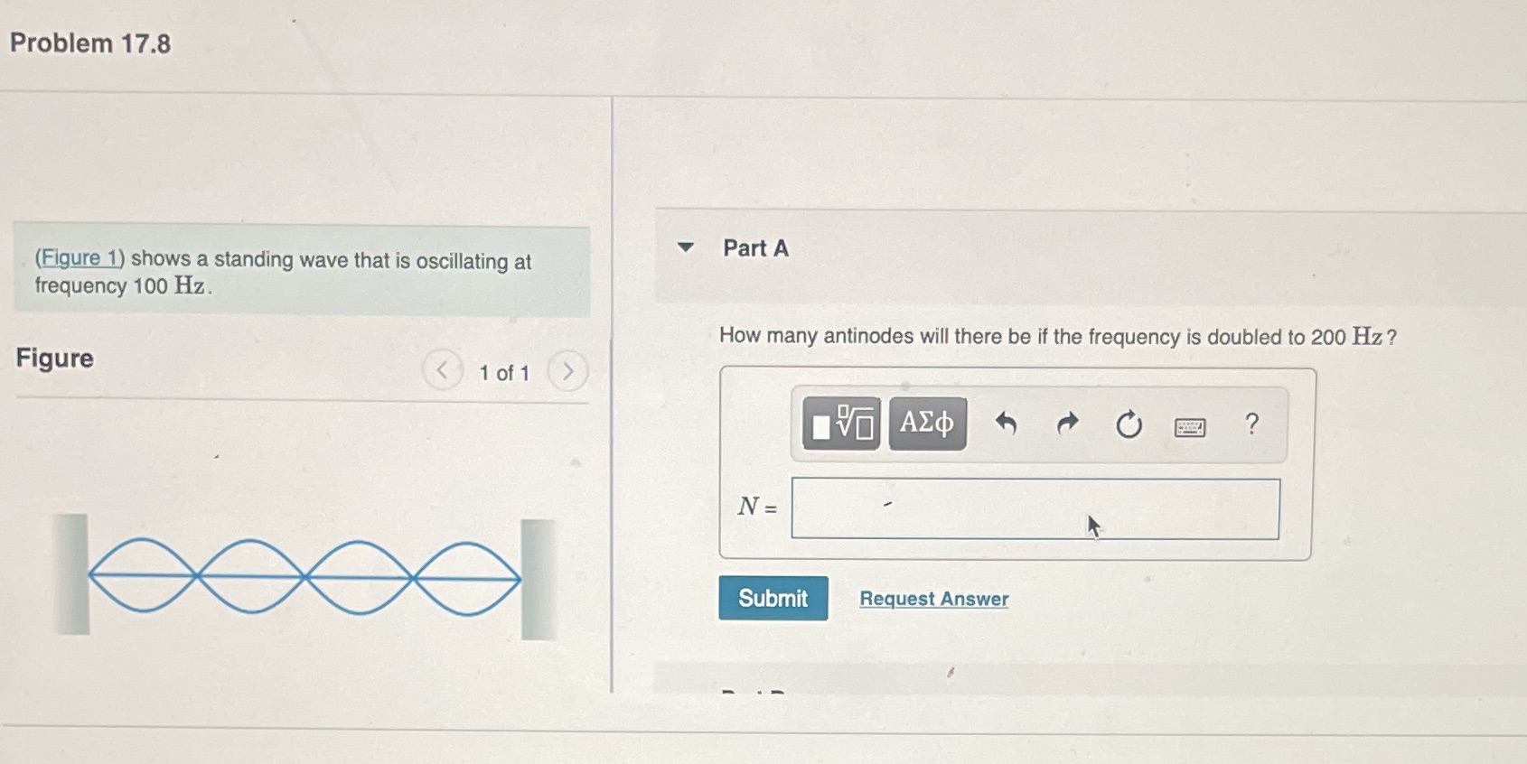  Problem 17.8 4 Part A (Figure 1) shows a standing wave