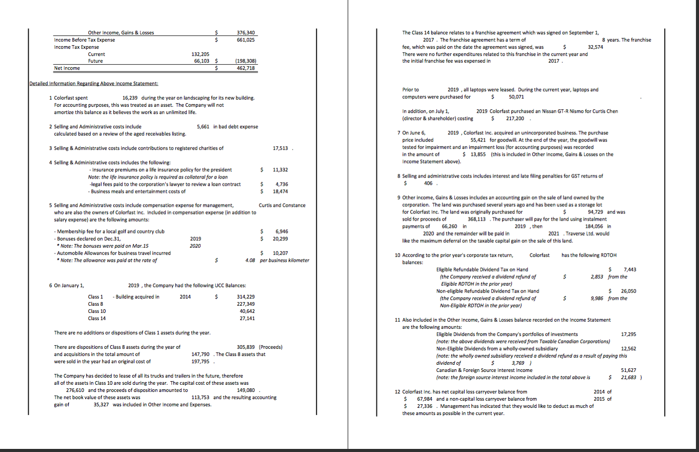 Need Help for Part C & D Taxable Income = $131,924.59 Other