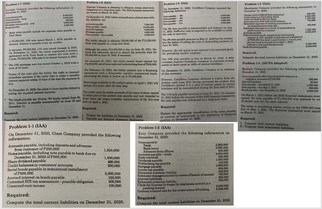 Problem 1-7 (IAA) Problem 1-6 (LAA) Problem 1-5 (IAA) Problem 1-3