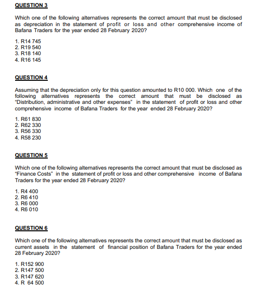 Bafana Traders. The following information pertains to 28 February 2020, the end