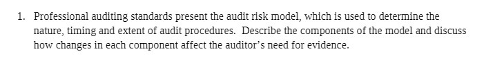 used to determine the nature, timing and extent of audit procedures. Describe
