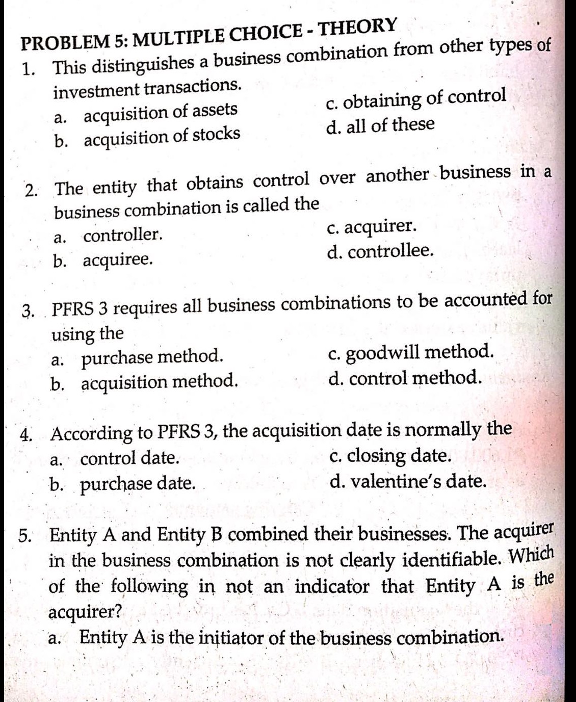 d. expensed, except for costs of issuing equity and debt instruments 8.