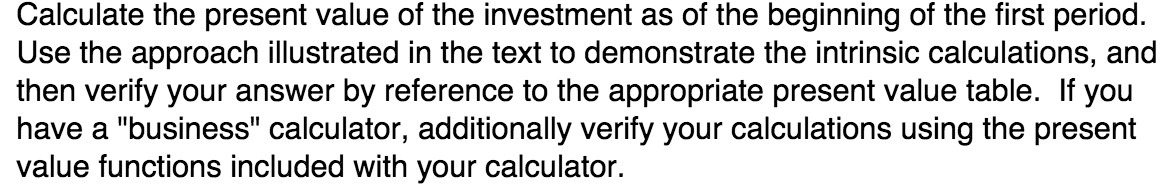 the first period. Use the approach illustrated in the text to demonstrate