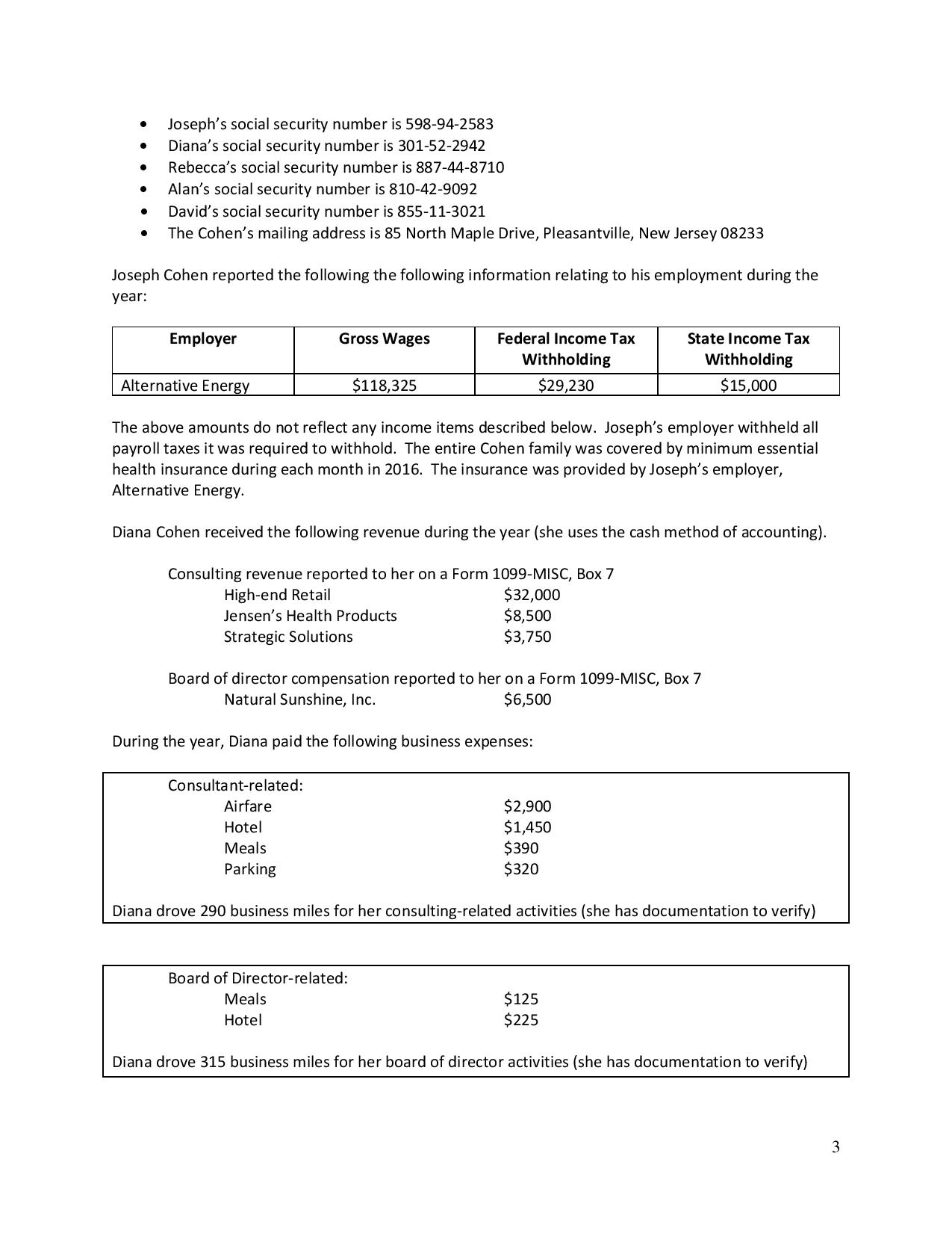 your submission of this project. Assignment Preparation Options: The Income Tax Return