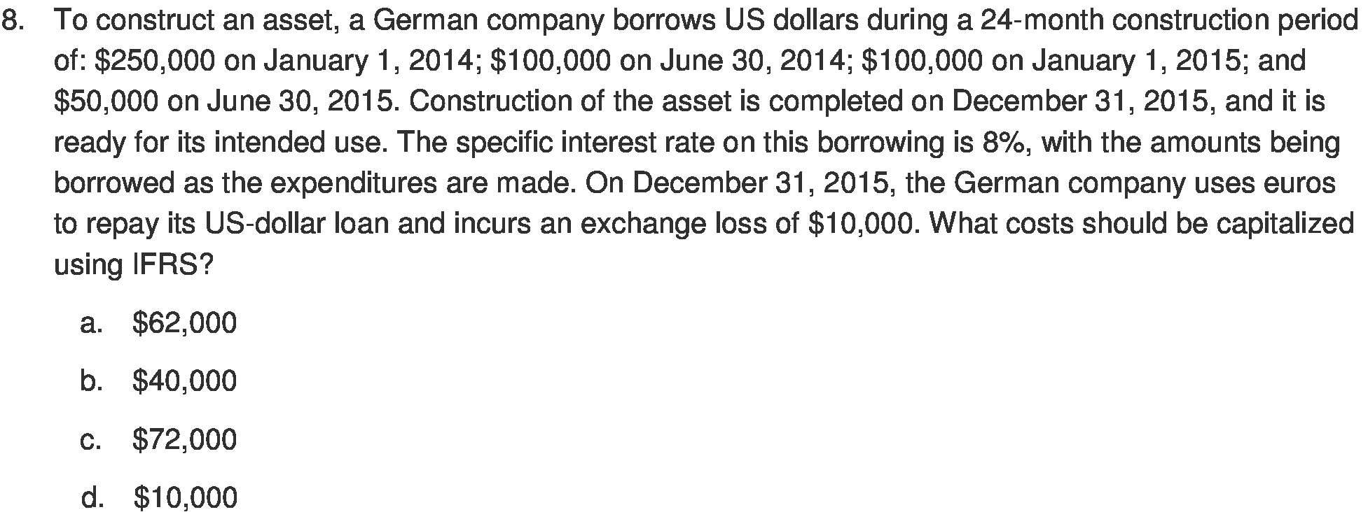 during a 24-month construction period of: $250,000 on January 1, 2014; $100,000