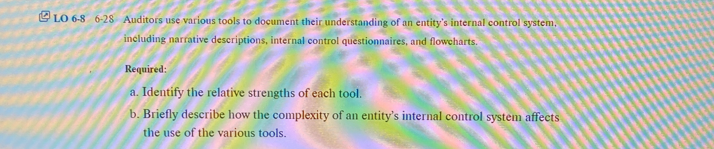 6-28......... " LO 6-8 6-28 Auditors use various tools to document their