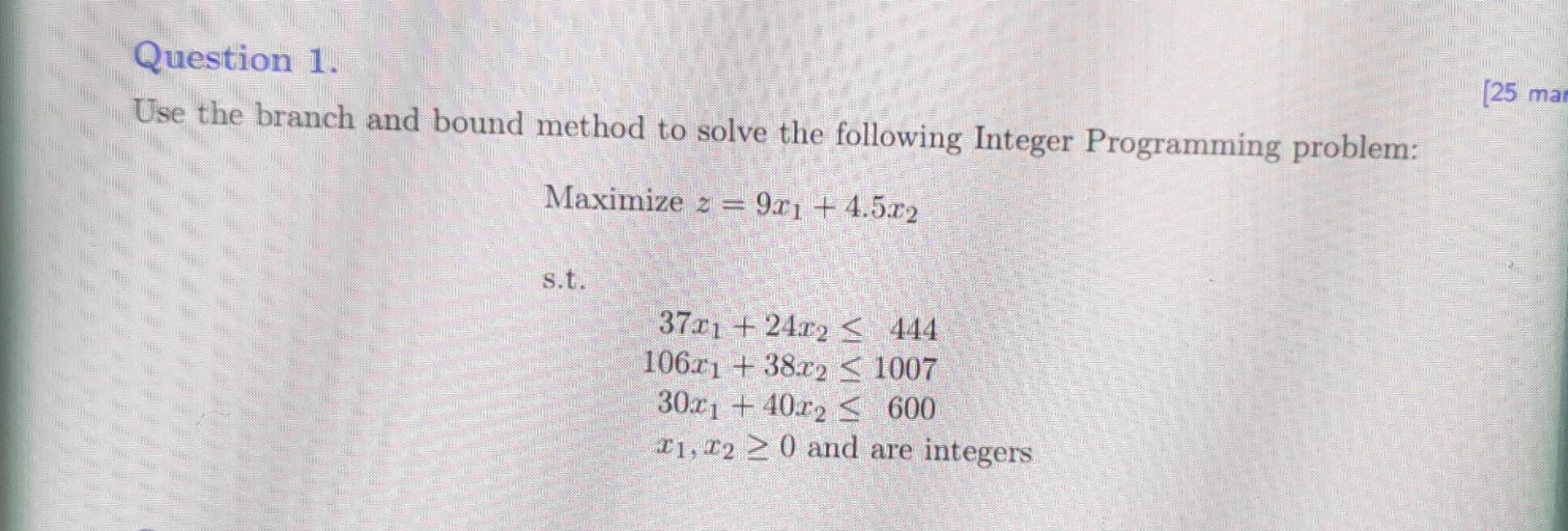 solve the following Integer Programming problem: Maximize 2 - 971 + 4.5.2