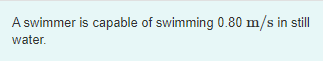 significant figures and include the appropriate units. HA t= Value UnitsA swimmer