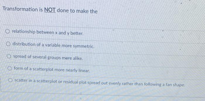 I need typed answer don't write in a paper plz Transformation is