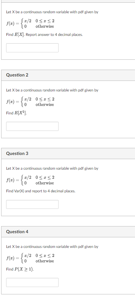 f( x) = 10 Jx/2 0 5x 52 otherwise Find E[ X].