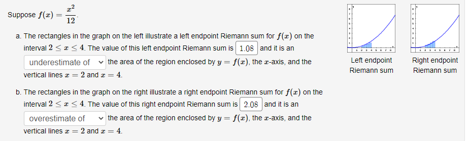  Suppose f(x) = 12 a. The rectangles in the graph on