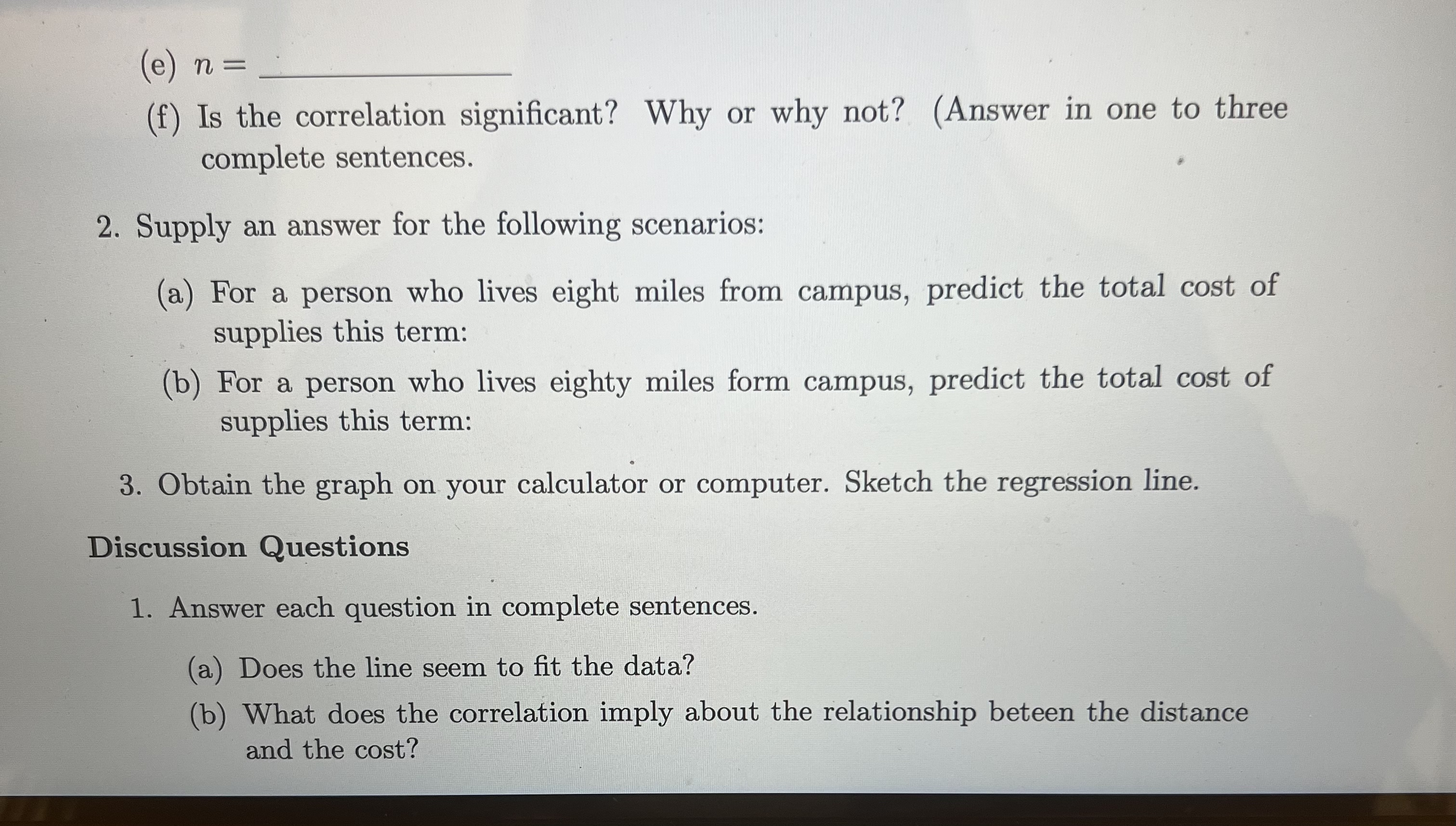6-9 answered. | 1. Complete the table. Distance from school |Cost of