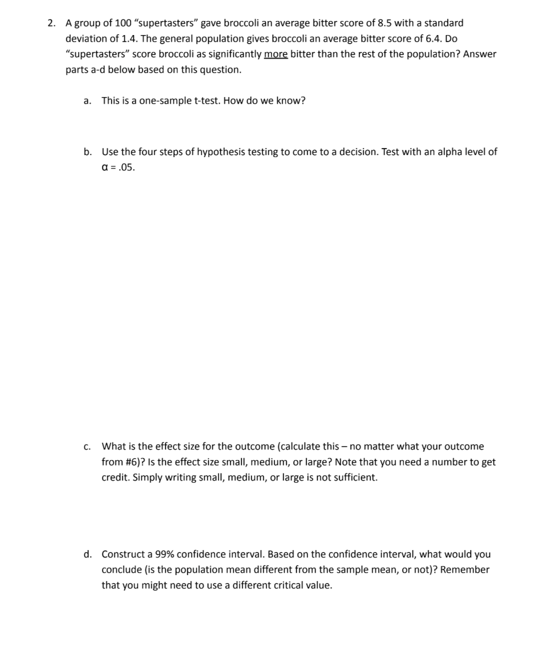 credit if you don't!), only use formulas/procedures from this course (again, no