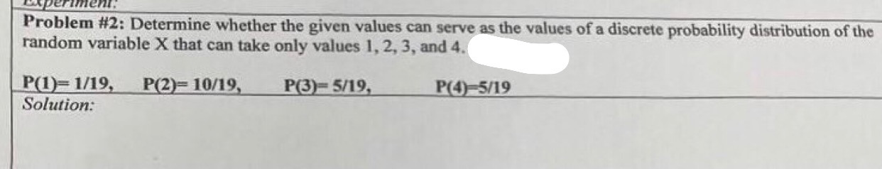 the values of a discrete probability distribution of the random variable X