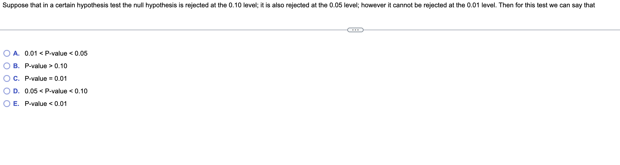 rejected at the 010 level; it is also rejected at the 0.05