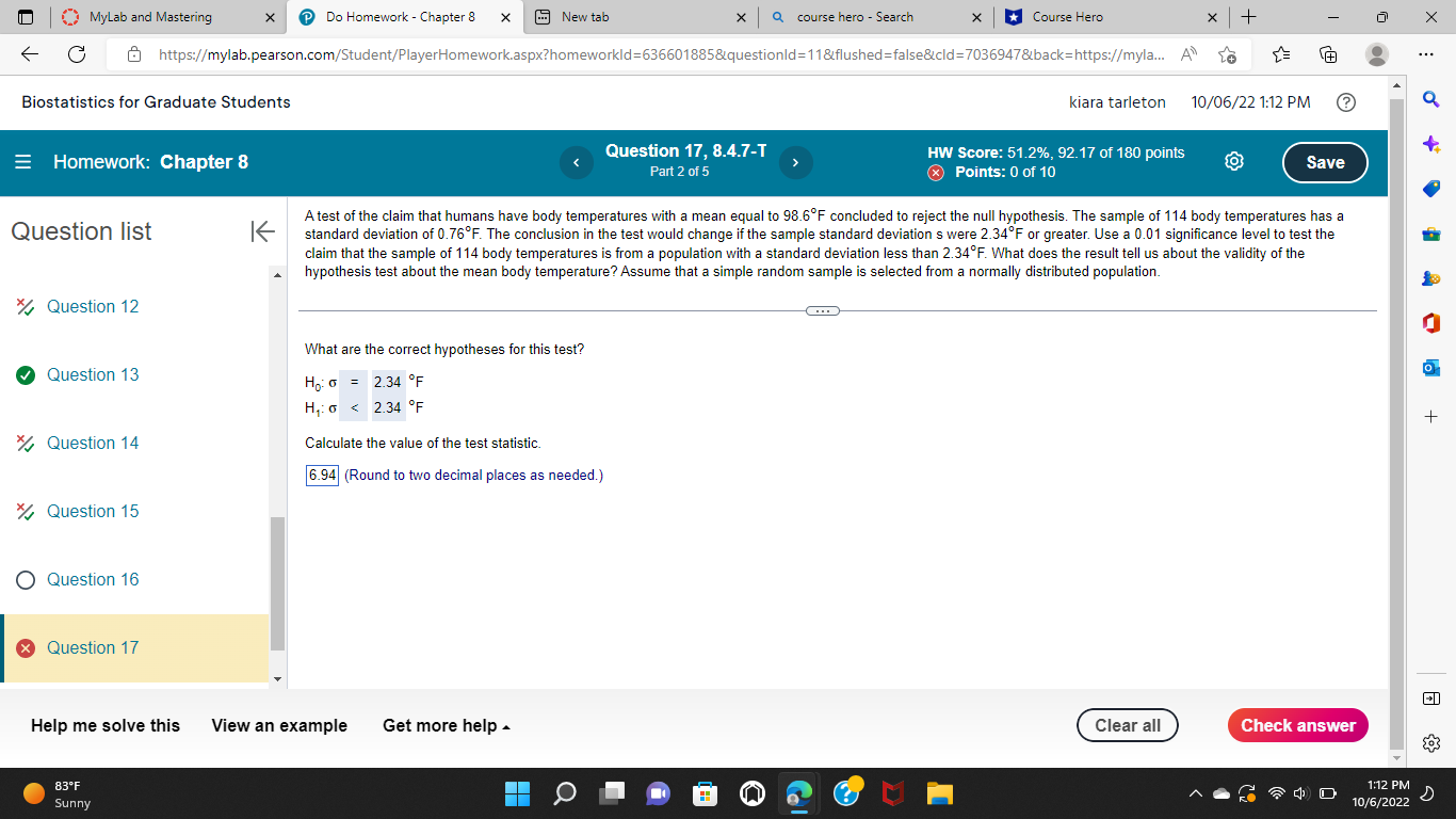  > MyLab and Mastering X Do Homework - Chapter 8 X