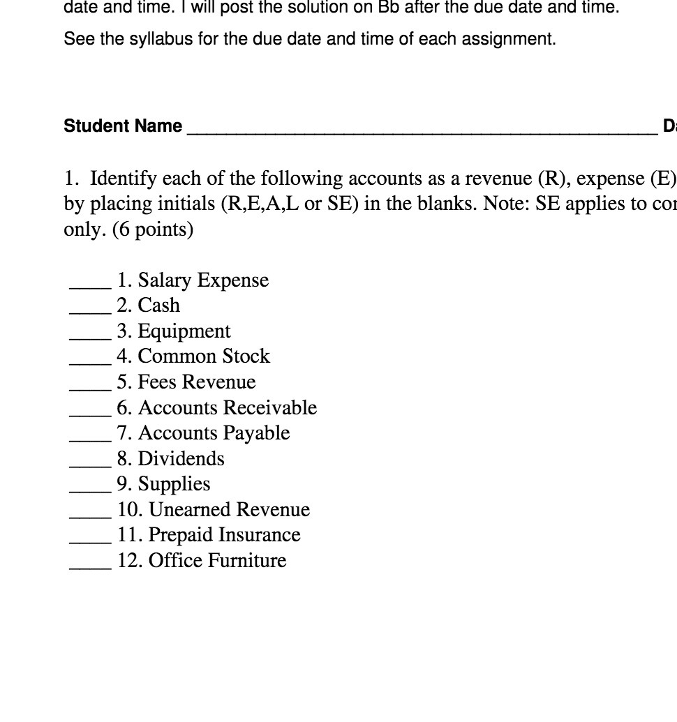  date and time. I will post the solution on Bb after
