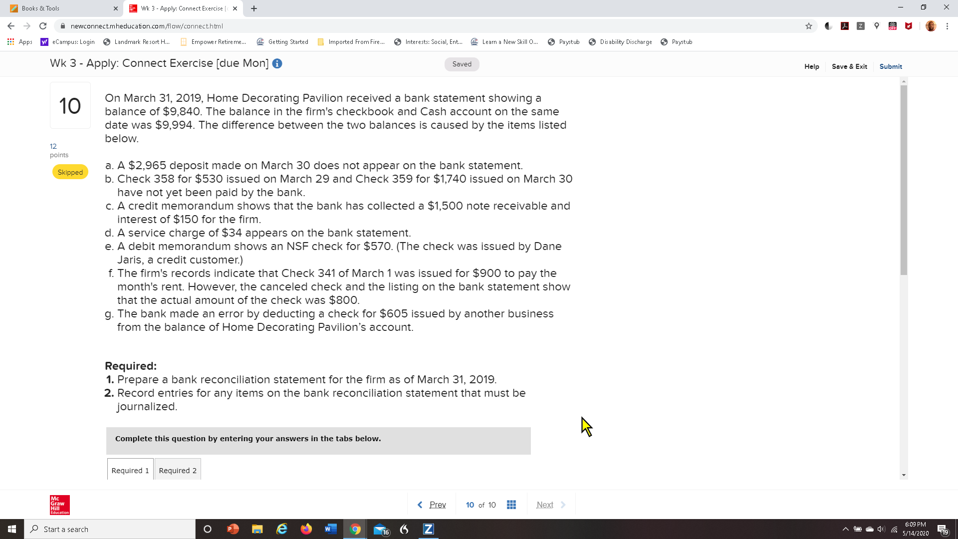 how do i record this Books & Tools x Wk 3 -