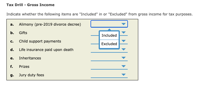 Need help. The choices are the same for each question. Tax Drill