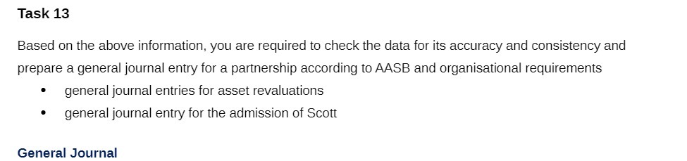 Task 13 Based on the above information, you are required to