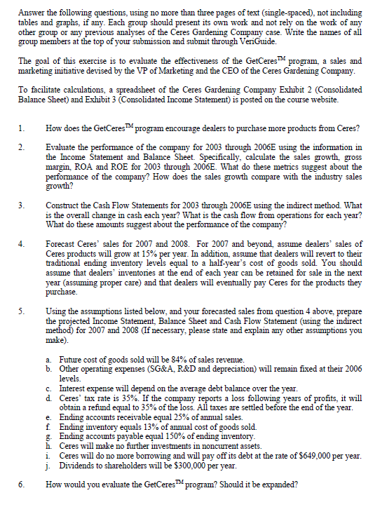  Answer the following questions, using no more than three pages of