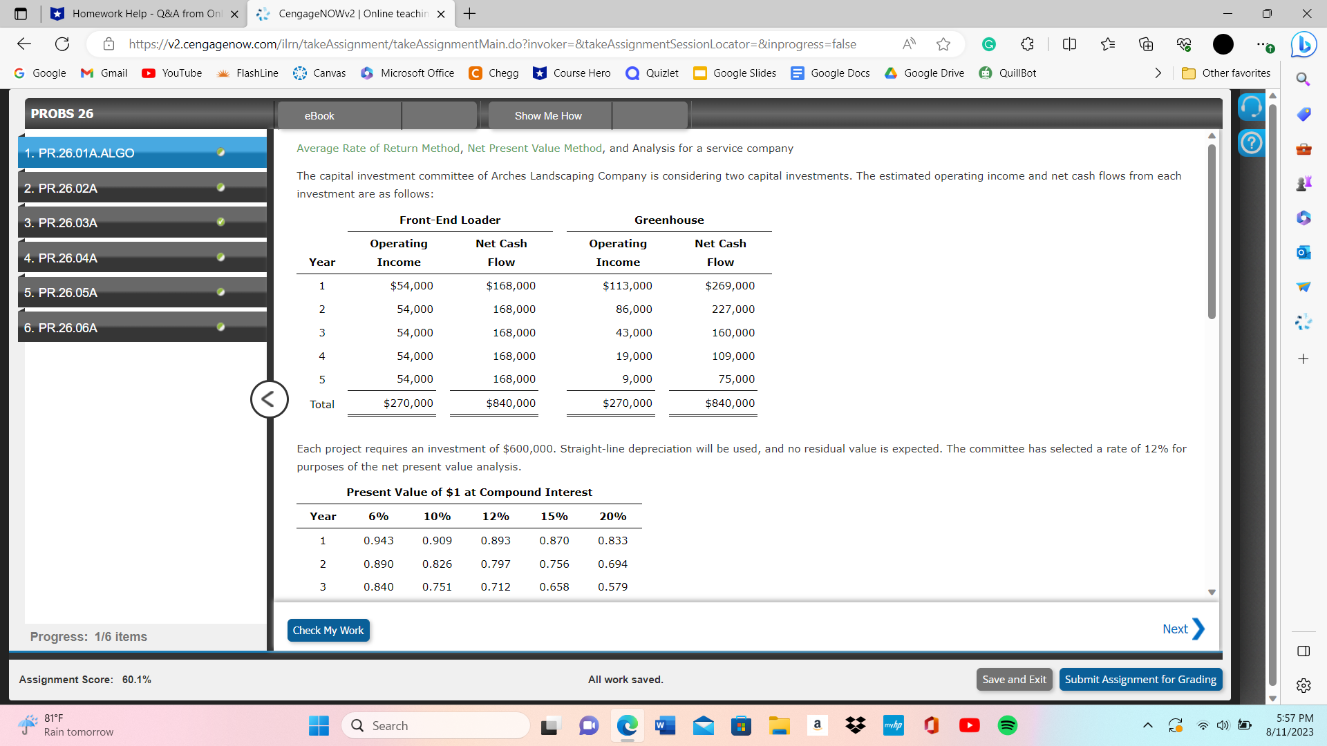 1. Homework Help - Q&A from Onl x CengageNOWv2 | Online teachin