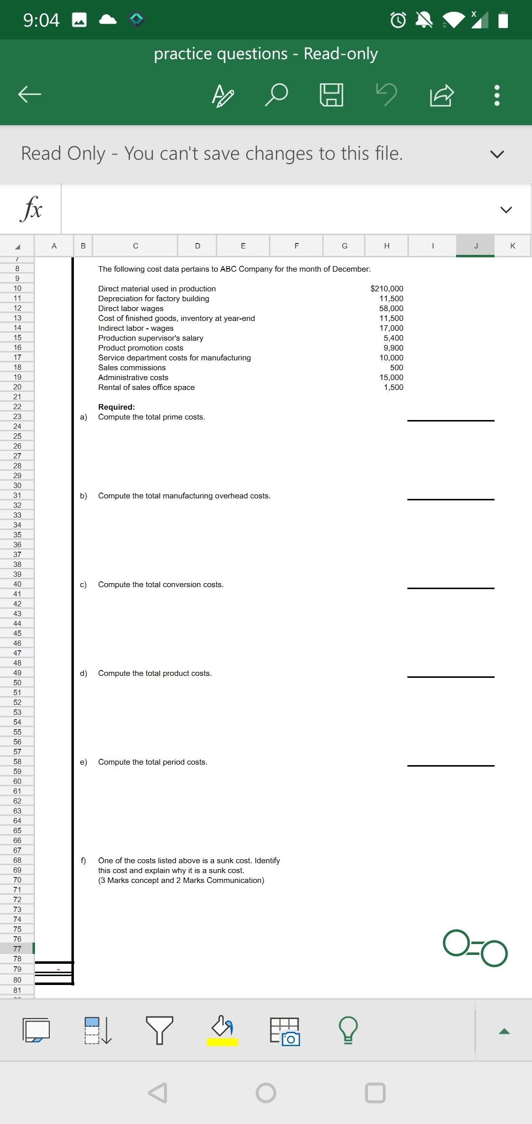 DDont know how answer this 9:04 practice questions - Read-only OHE .