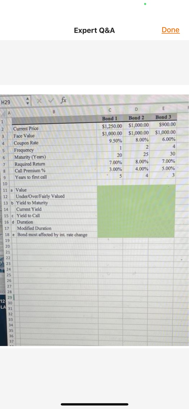 excel functions Expert Q&A Done H29 + X V fx E B